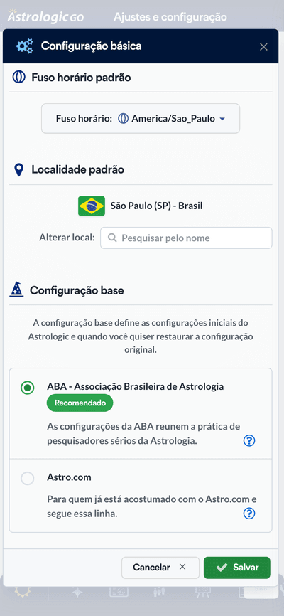 Configuração básica