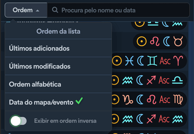 Ordem de exibição e pastas