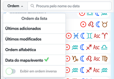 Ordem de exibição e pastas