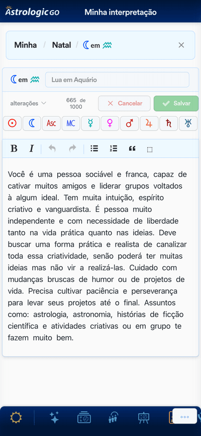 Edição da sua interpretação