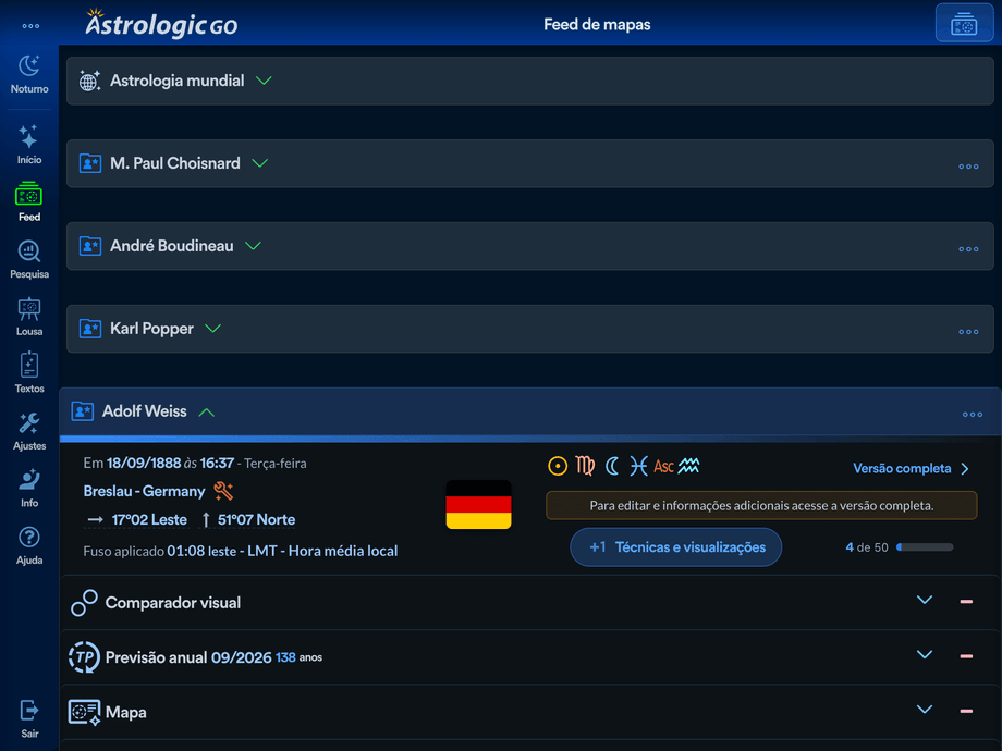 Feed de mapas